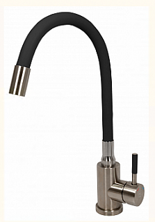 Смеситель д/кухни SOLID d35 черный гибкий излив, нерж. гайка 3510 ARGO 43329 