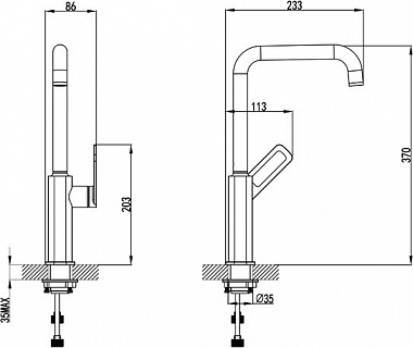 Смеситель для кухни, черный, Slide, IDDIS, SLIBL00i05