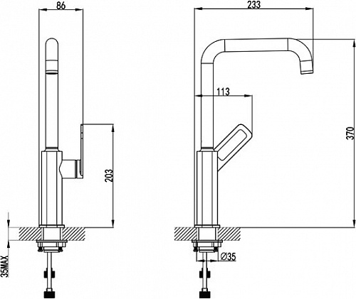 Смеситель для кухни, черный, Slide, IDDIS, SLIBL00i05