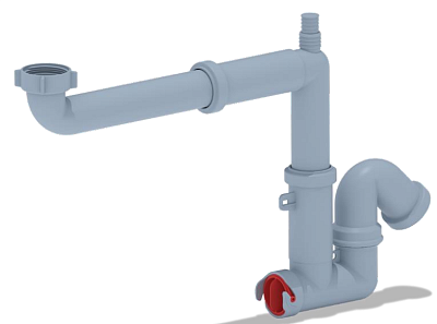 Сифон 1 1/2х40 смещенный с отводом для стиральной машины, без выпуска F5320 (25)