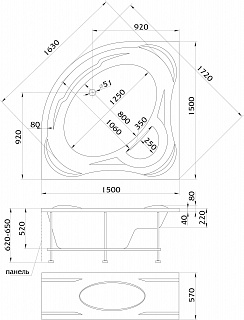 Ванна 1Marka PALERMO 150x150