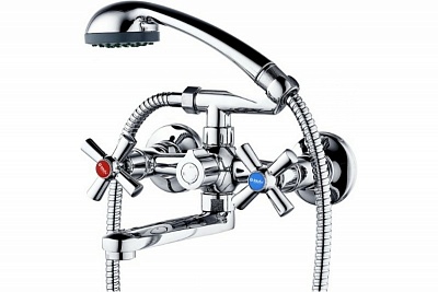 Смеситель д/ванны G-lauf (QMT3-A722) крест кер. короткий плоский излив 150мм