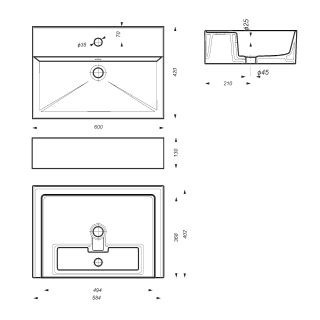 Умывальник накладной "Novel-60" бел. (Самара) 