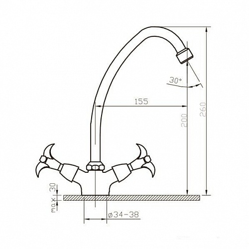 Смеситель д/кухни IRIS керамика  022I ARGO 09966