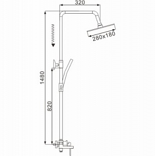 Душ. система ROSE белый/хром с изливом R1436F
