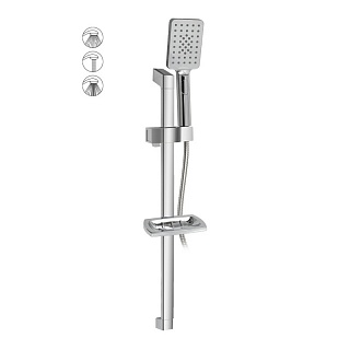 Душевой набор стойка с лейкой 3 реж., шлангом и мыльницей, (999)