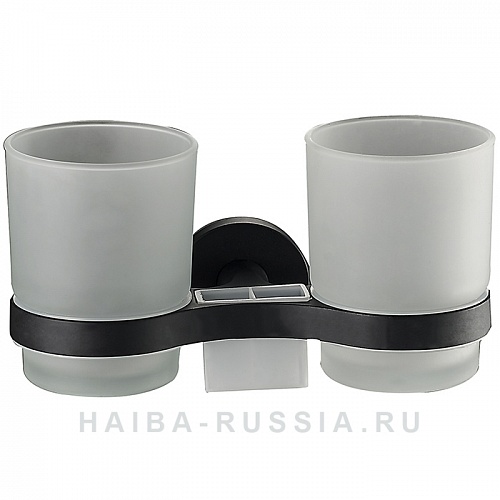Держатель 2-стакана черный HB8708 HAIBA 