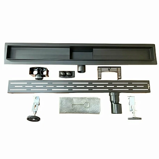 Душевой трап с сухим затвором, горизонтальный черный - 600 мм (4шт)  DL60-C