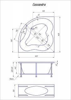 Ванна 1Marka CASSANDRA 140x140