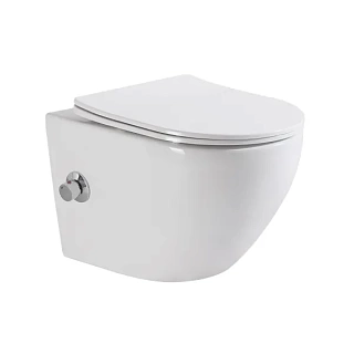 Унитаз подвесной Belbagno "UNO"с функцией биде и сидением  BB3105CHR-BS/SC