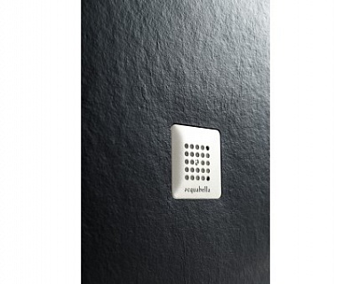 Поддон литьевой мрамор 0,9х0,9 BELBAGNO PLATO_BASE_SLATE_90_ANG_NEGRO радиусный черный