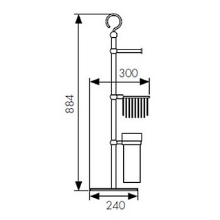 Стойка напольная для туал.бумаги и ершика KH-2615 KAISER хром (нерж.)