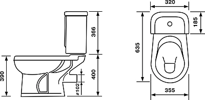 Унитаз-комп "Ирида " синий в комплекте(Ст.Оскол )