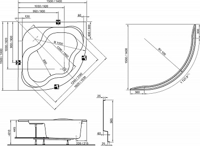 CF01000000    Ванна Gentiana 140*140  белая