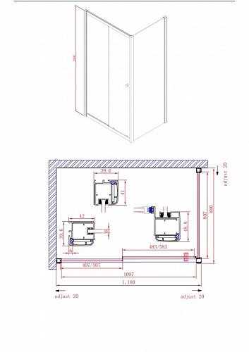 ДУШЕВОЙ УГОЛОК CEZARES ANIMA AH-1 120/90-P-Cr