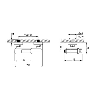 Смеситель для ванны, черный, Slide, IDDIS, SLIBL00i02