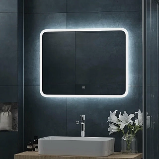 Зеркало 80 "Bruno Led" c LED подсветкой (сенсор на зеркале) 800х600 (ЗЛП2161) Континент