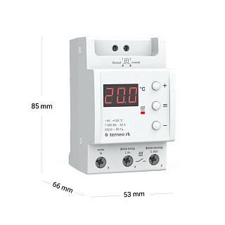 Терморегулятор Terneo RK, на DIN-рейку, универс. датчик -55...+125°C, AC230V, 32A, DS Electronics