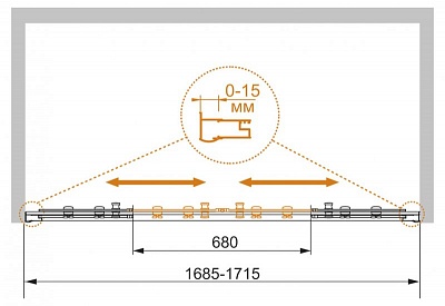 ДУШЕВАЯ ДВЕРЬ В ПРОЕМ CEZARES PRATICO-BF-2 170-C-Cr