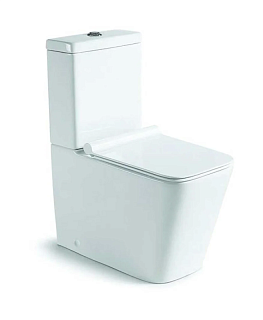 Унитаз-компакт безободковый Vincea "Q-line" белый .сиденье slim м/л  VT2-12