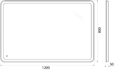 Зеркало 120 "BelBagno" c LED подсветкой и сенсорным выключателем 1200х800 SPC-MAR-1200-800-LED-TCH