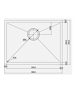 Мойка нерж врезная  Seaman ECO Marino SME-580 подстольного монтажа