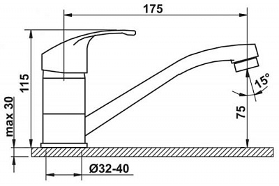 Смеситель д/кухни STROY картр. d35 короткий излив 3502  ARGO 35311 