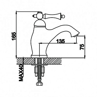 Смеситель д/раковины ROSE бронза R0101Q