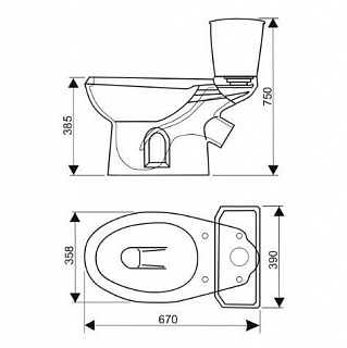 Унитаз-комп "Элисса"  зеленый   с сиден. и армат.  (Ст.Оскол )