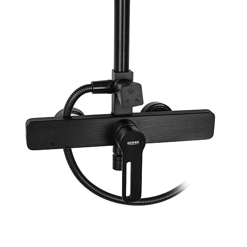 BRIMIX Душ.система из алюминия ЧЕРНАЯ с полочкой (81725)