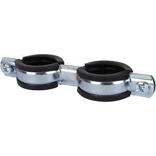 Крепление металл. двойное STOUT (32-35) 1"+ шпилька, шуруп, дюбель пластик (50) SAC-0020-200001