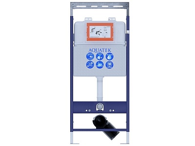 Система инсталляции д/унитаза AQUATEK 51см  с кнопкой хром (KDI-001) с креп. к стене+шум.изол