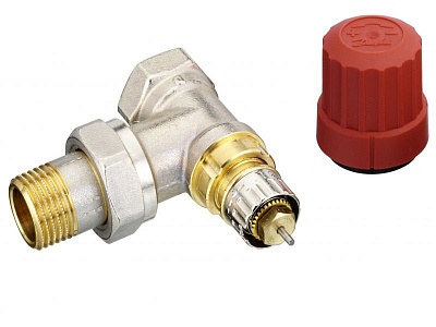 Клапан терморег. RTR-N углов. DN15, PN10, Тmax=120°С, Kvs0,9 для 2-труб. системы отопл. (013G7013)