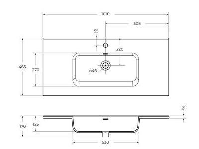 Комплект мебели 100 "KRAFT-1000-2C-PIA-RT" напольная 2 ящ. BELBAGNO (ум.BB1000ETL)
