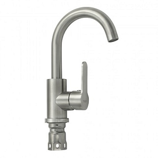 MAGNUS Смеситель д/раковины, поворотный излив , нерж ст 304 код 9147