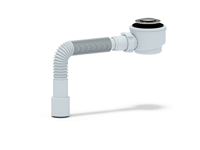 Сифон для душевого поддона 1 1/2" 50/60, клик-клак, хром, сетка с гофрой 40/50Ани пласт E415CLS(8)