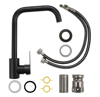 MAGNUS Смеситель д/кухни, ЧЕРНЫЙ из нерж ст марка 304 код 9202