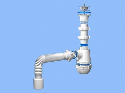 Сифон 1 1/2х40 бутылочный с гофрой 40х40  Ани пласт С0105 (35)