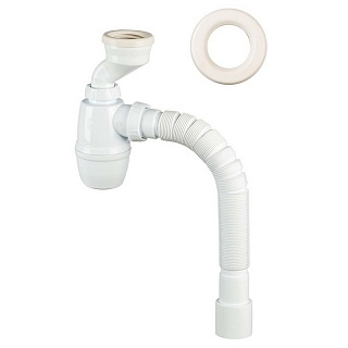 Сифон для писсуара с манжетами и с гофротрубой. Артикул 30987106