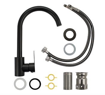 MAGNUS Смеситель д/кухни, ЧЕРНЫЙ из нерж ст марка 304 код 9201