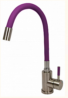 Смеситель д/кухни SOLID d35 фиолетовый гибкий излив, нерж. гайка 3510 ARGO 43337снят с производства 
