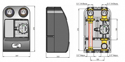 Насосная группа  с прямым контуром 32. без насоса (SDG-0001-003201) STOUT