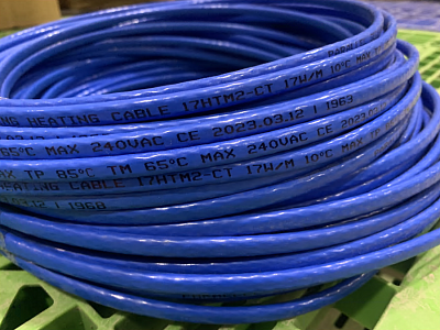 Кабель саморег. нагревательный в трубу 17HTM2-СТс оплеткой  17Вт/м, max65/85*С, синий (300м бух)