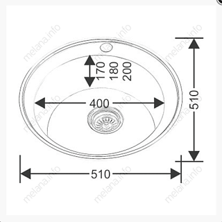 Мойка нерж врезная  MELANA D510 (0,6х170) (15)  018 ВЫГОДА!!