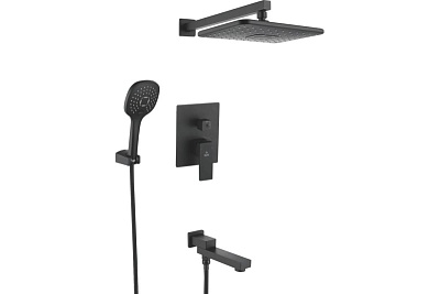 Душ. система ROSE встраиваемая 3 в1 черный R2835H