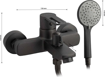 CONSUL Смеситель д/ванны к/н  ГРАФИТ (8910)