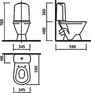 Унитаз-компакт "CLASSIC Basic " в комп.сиденье мультилифт термопл. б/съем (Самара) 