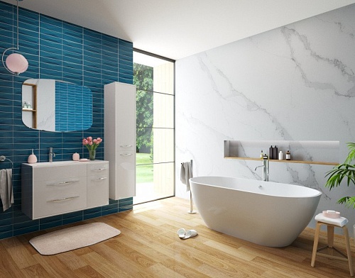 Ванна литьевой мрамор Эстет Майами,180  + обрешетка