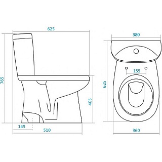 Унитаз-комп Santek "АНИМО" выпуск в пол (Чебоксары) сид. DP, 1WH302133 