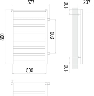Полотенцесушитель 500х800 П8 Б/П м/о 500 "Хендрикс" TERMINUS (50)